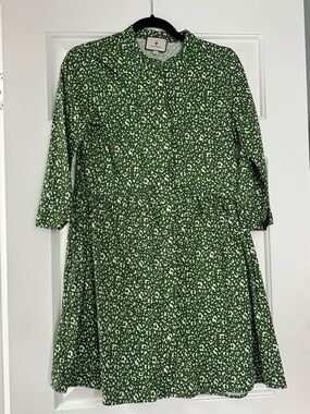 Tuckernuck Royal Dress Green and White Print